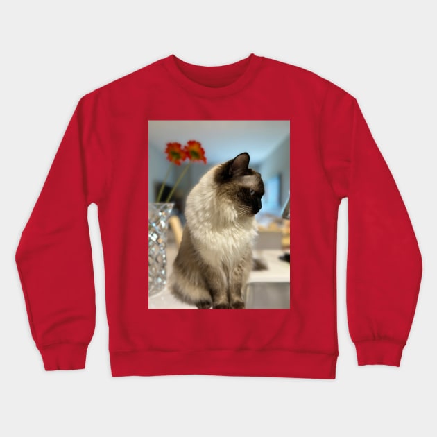 Ragdoll Cat Crewneck Sweatshirt by KarenZukArt